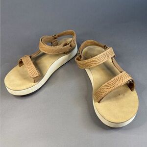 Teva Brown/Tan Platform Strap Sandals